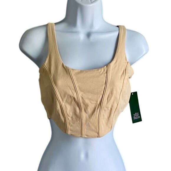 Wild Fable Beige Corset Style Crop Top XS NEW NWT - Picture 2 of 6